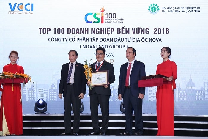 Tập đoàn Novaland được trao thưởng top 100 doanh nghiệp bền vững 2018