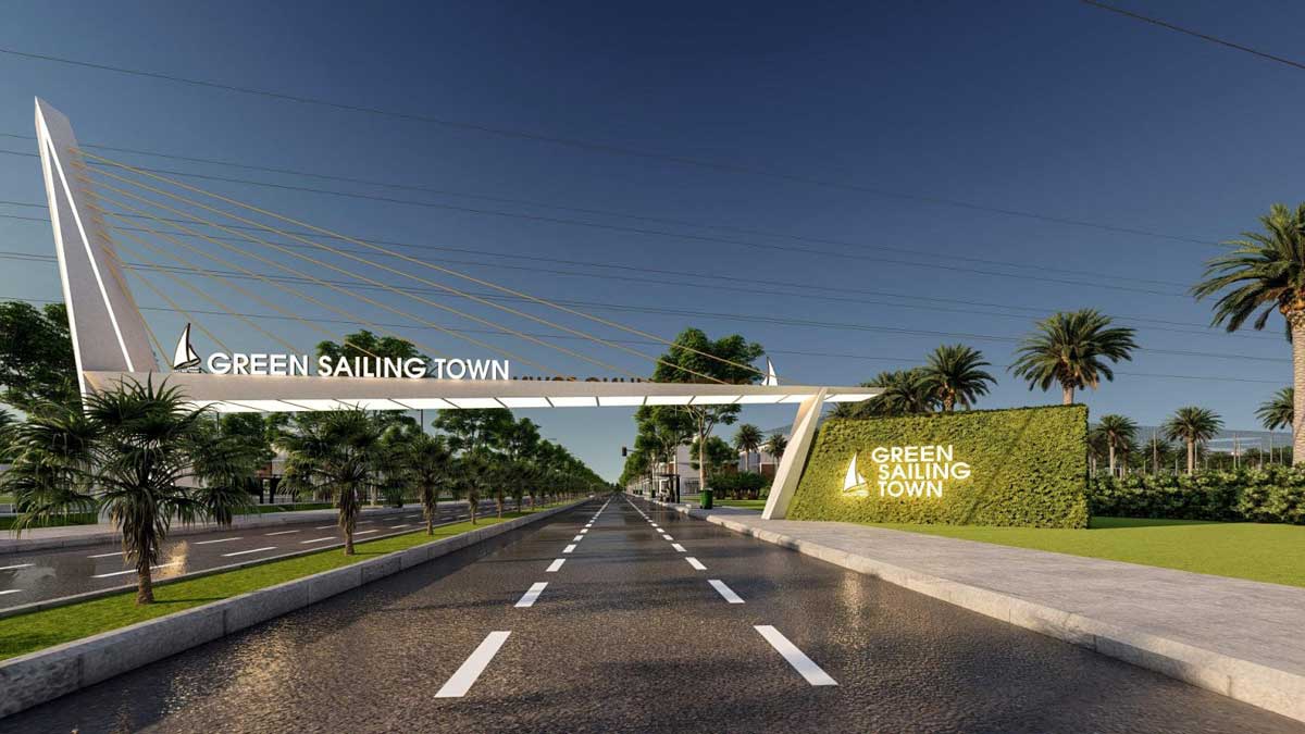 Phối cảnh cổng chào của dự án khu đô thị Green Sailing Town