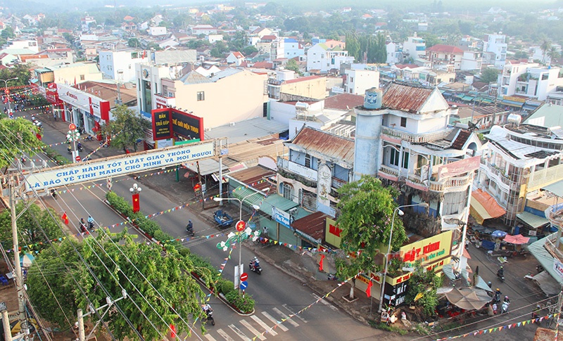 Trung tâm thị trấn huyện Lộc Ninh ảnh thực tế