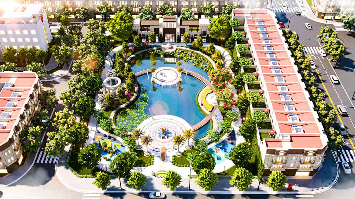 Khu vực công viên trung tâm của dự án Thăng Long Central City